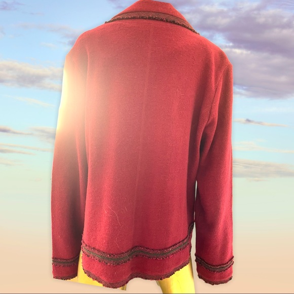 Gorgeous frayed ends boiled wool sweater-jacket by Karl Lagerfeld Paris - Picture 8 of 8